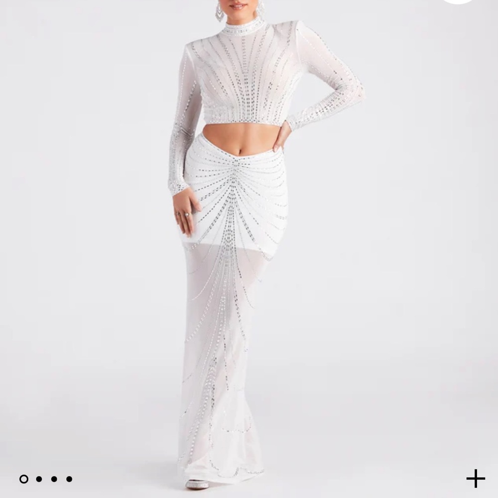 Wrapped In Rhinestone Maxi Skirt - Picture 2 of 3